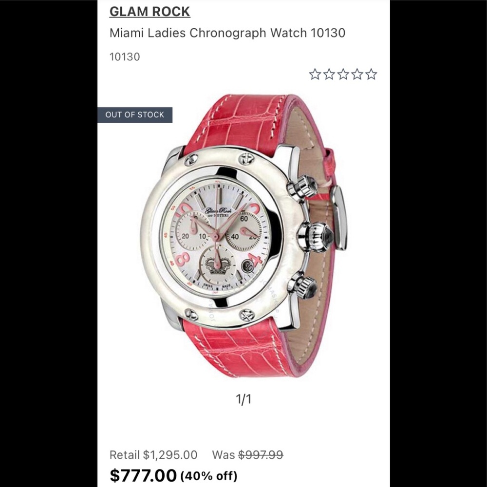 🇨🇭BNIB Glam Rock “Miami” Swiss Made Quartz Watch GR10130